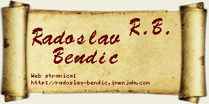 Radoslav Bendić vizit kartica